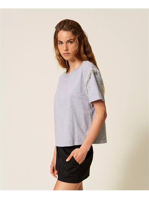 t-shirt frange TWINSET | 252AP202111811
