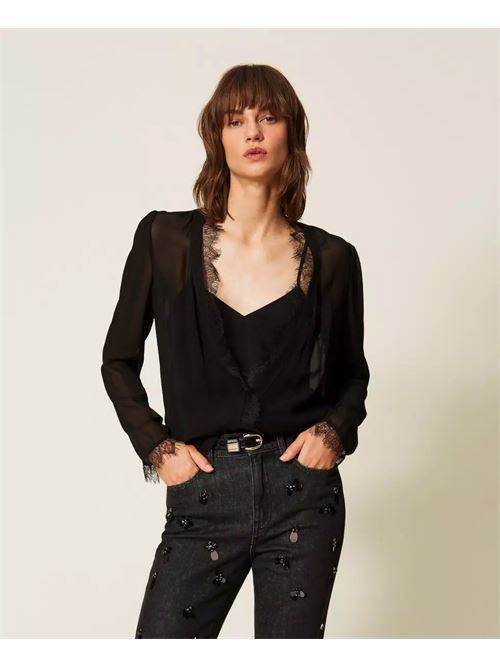 blusa con pizzo TWINSET | 262AP228200006
