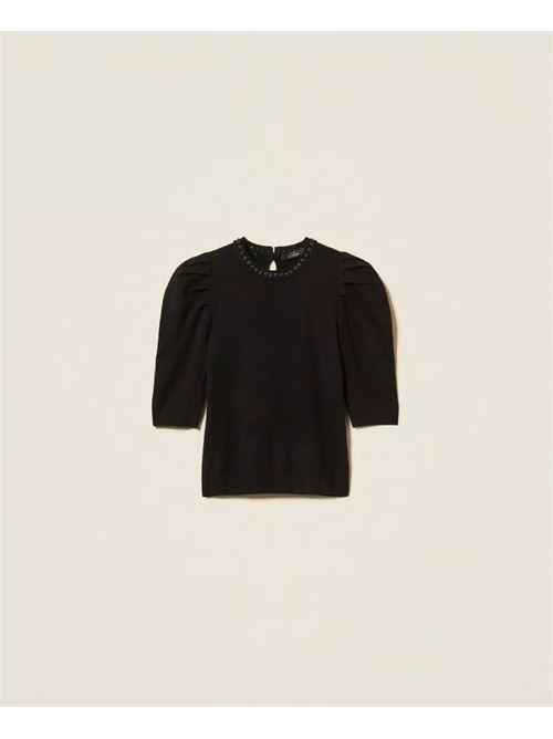 maglia con strass TWINSET | 262AP317100006