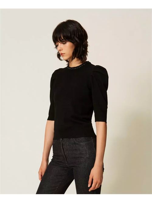 maglia con strass TWINSET | 262AP317100006