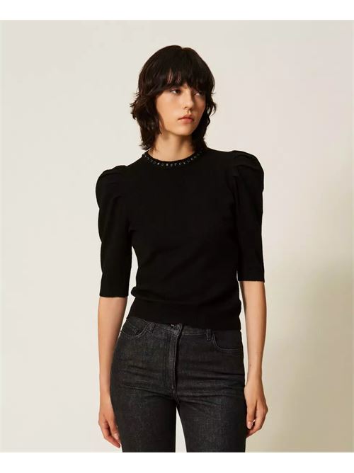 maglia con strass TWINSET | 262AP317100006