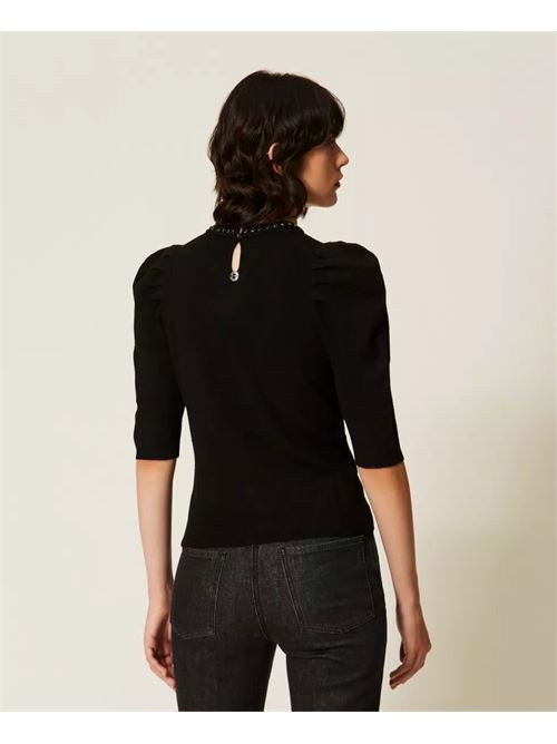 maglia con strass TWINSET | 262AP317100006