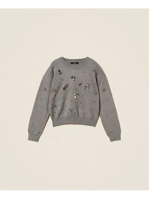 maglia con ricamo TWINSET | 262AP318112838