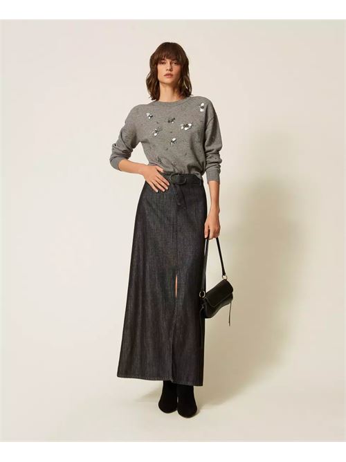 maglia con ricamo TWINSET | 262AP318112838