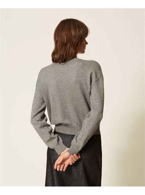 maglia con ricamo TWINSET | 262AP318112838