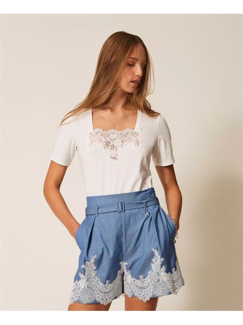 t-shirt pizzo TWINSET | 261AP231000526